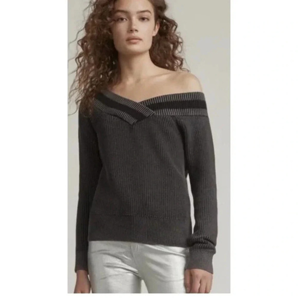 Rag & Bone womens Black Dawn off shoulder sweater. Size Small - Picture 4 of 6